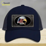 American Flag Eagle Black Novelty License Plate Hat Mesh / Navy