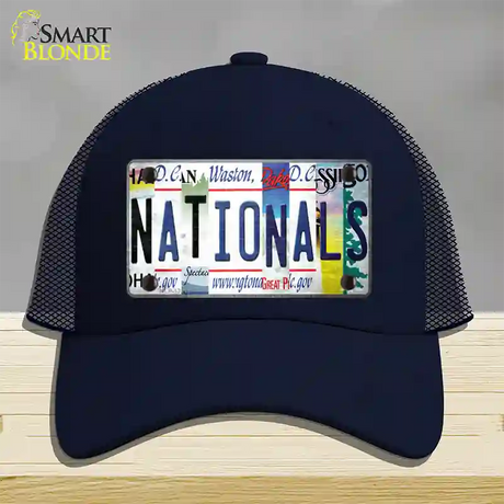 Nationals Strip Art Novelty License Plate Hat Tag Mesh / Navy