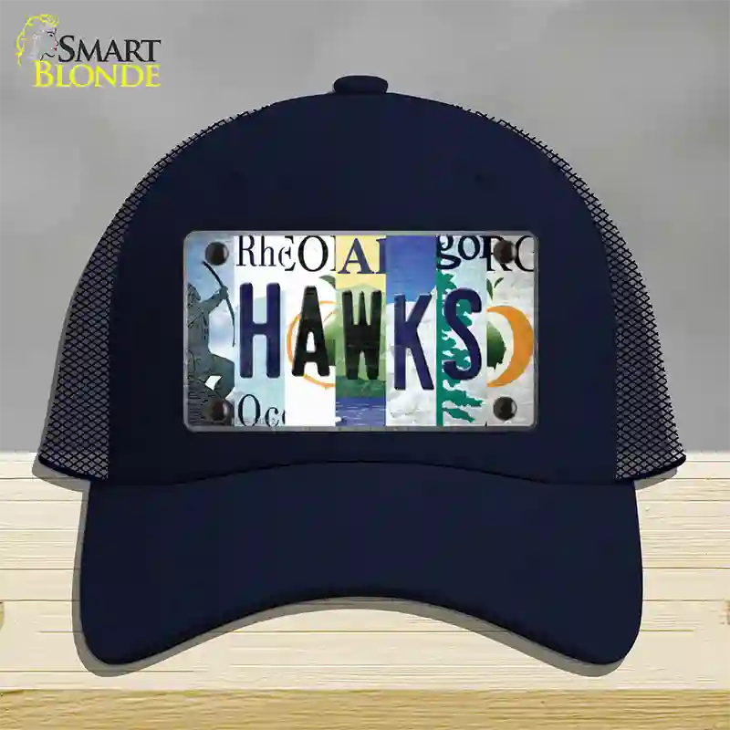 Hawks Strip Art Novelty License Plate Hat Tag Mesh / Navy