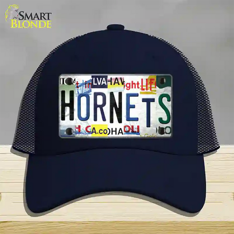 Hornets Strip Art Novelty License Plate Hat Tag Mesh / Navy