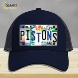 Pistons Strip Art Novelty License Plate Hat Tag Mesh / Navy