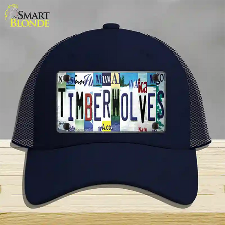 Timberwolves Strip Art Novelty License Plate Hat Tag Mesh / Navy