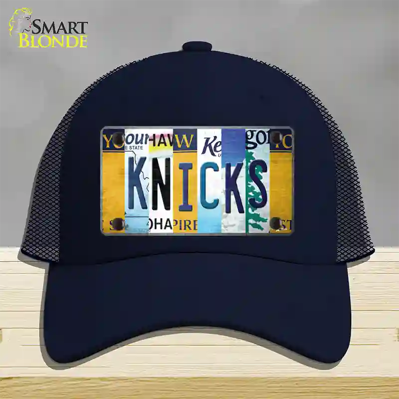 Knicks Strip Art Novelty License Plate Hat Tag Mesh / Navy