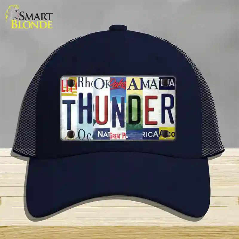 Thunder Strip Art Novelty License Plate Hat Tag Mesh / Navy