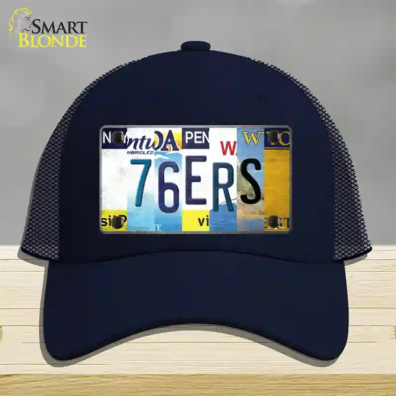 76ers Strip Art Novelty License Plate Hat Tag Mesh / Navy