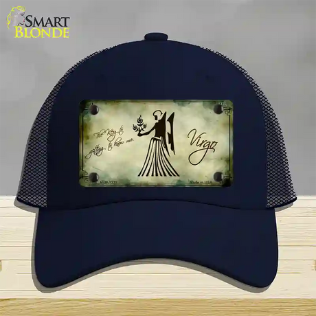 Virgo Zodiac Novelty License Plate Hat Mesh / Navy