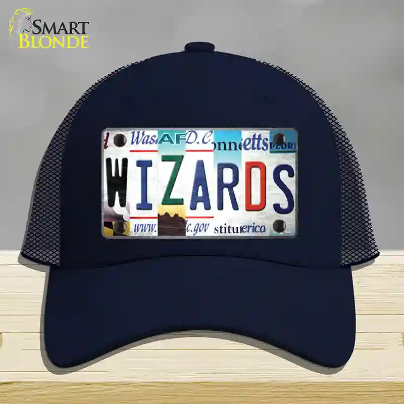 Wizards Strip Art Novelty License Plate Hat Tag Mesh / Navy