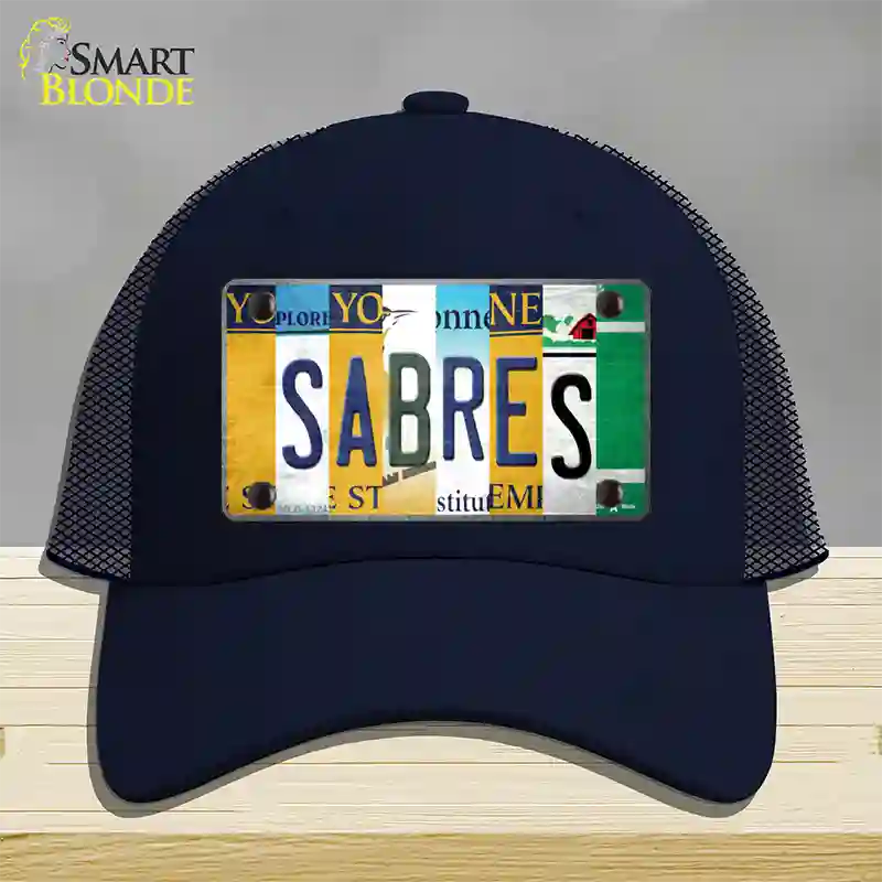 Sabres Strip Art Novelty License Plate Hat Tag Mesh / Navy