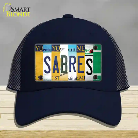 Sabres Strip Art Novelty License Plate Hat Tag Mesh / Navy