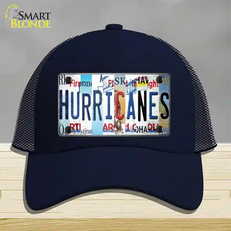 Hurricanes Strip Art Novelty License Plate Hat Tag Mesh / Navy