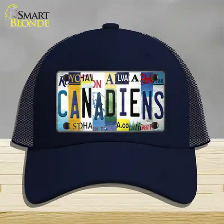 Canadiens Strip Art Novelty License Plate Hat Tag Mesh / Navy