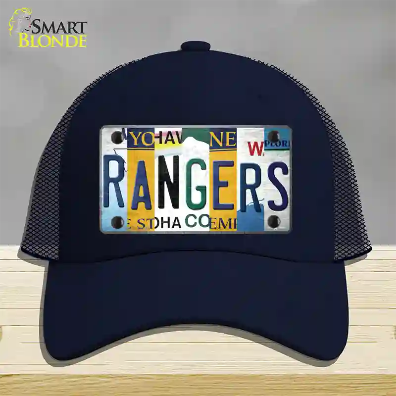 Rangers Hockey Strip Art Novelty License Plate Hat Tag Mesh / Navy