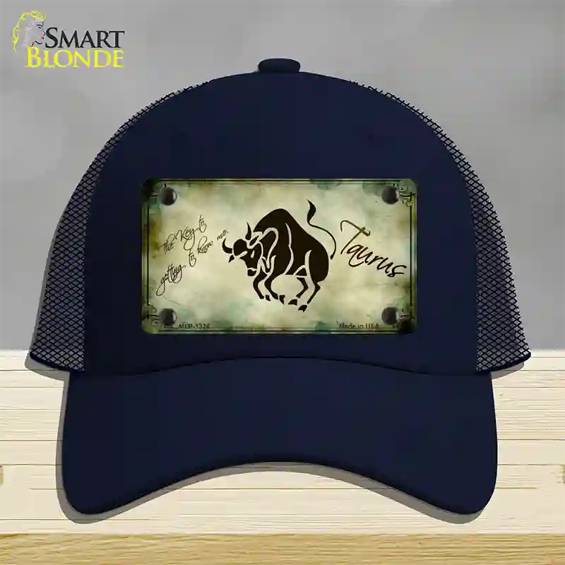 Taurus Zodiac Novelty License Plate Hat Mesh / Navy