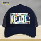 Lightning Strip Art Novelty License Plate Hat Tag Mesh / Navy