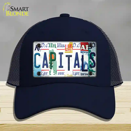 Capitals Strip Art Novelty License Plate Hat Tag Mesh / Navy