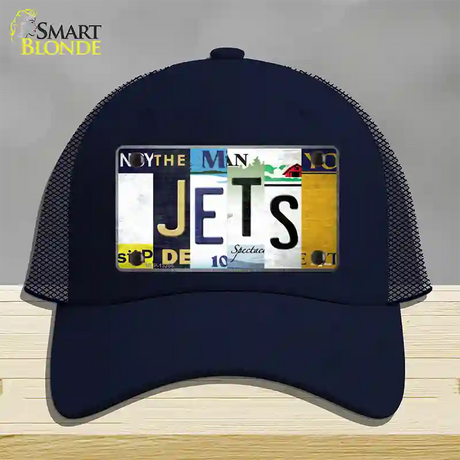 Jets Hockey Strip Art Novelty License Plate Hat Tag Mesh / Navy