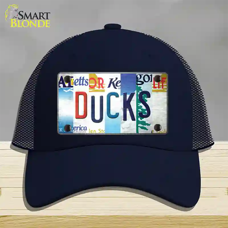 Ducks Strip Art Novelty License Plate Hat Tag Mesh / Navy