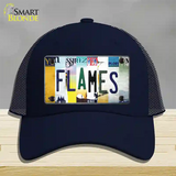 Flames Strip Art Novelty License Plate Hat Tag Mesh / Navy