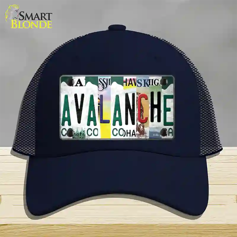 Avalanche Strip Art Novelty License Plate Hat Tag Mesh / Navy