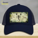 Scorpio Zodiac Novelty License Plate Hat Mesh / Navy