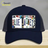 Blue Jackets Strip Art Novelty License Plate Hat Tag Mesh / Navy