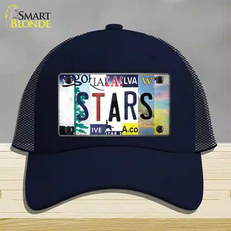 Stars Strip Art Novelty License Plate Hat Tag Mesh / Navy