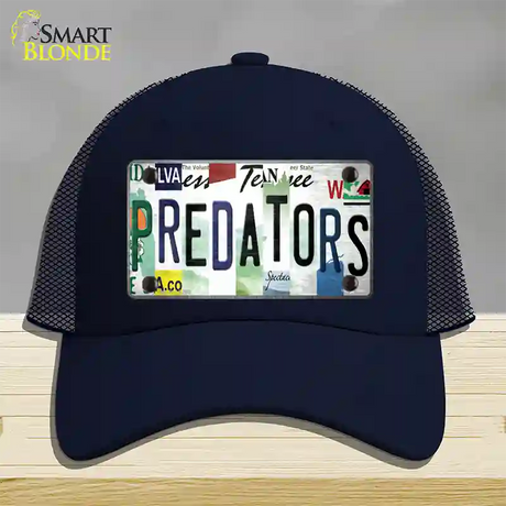 Predators Strip Art Novelty License Plate Hat Tag Mesh / Navy