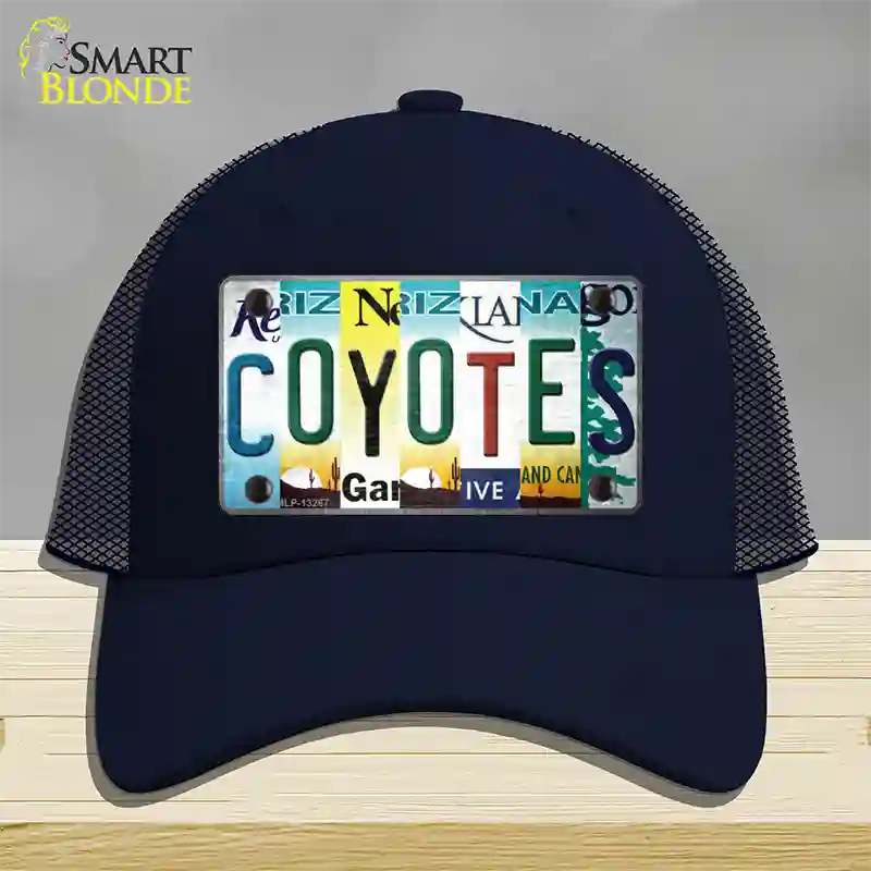 Coyotes Strip Art Novelty License Plate Hat Tag Mesh / Navy