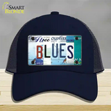 Blues Strip Art Novelty License Plate Hat Tag Mesh / Navy