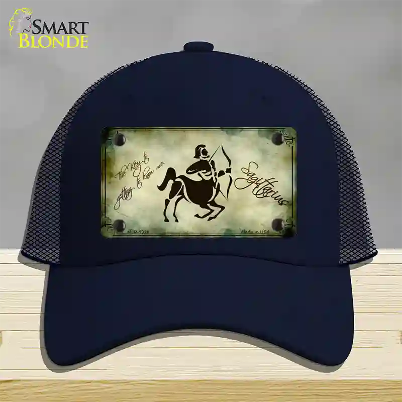 Sagittarius Zodiac Novelty License Plate Hat Mesh / Navy