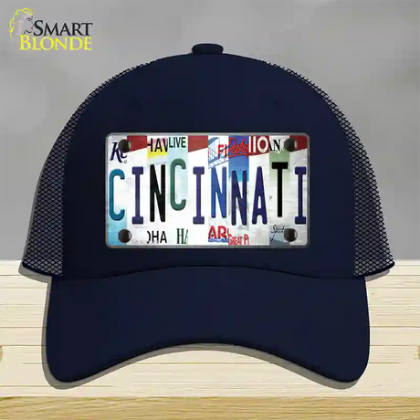 Cincinnati Strip Art Novelty License Plate Hat Tag Mesh / Navy