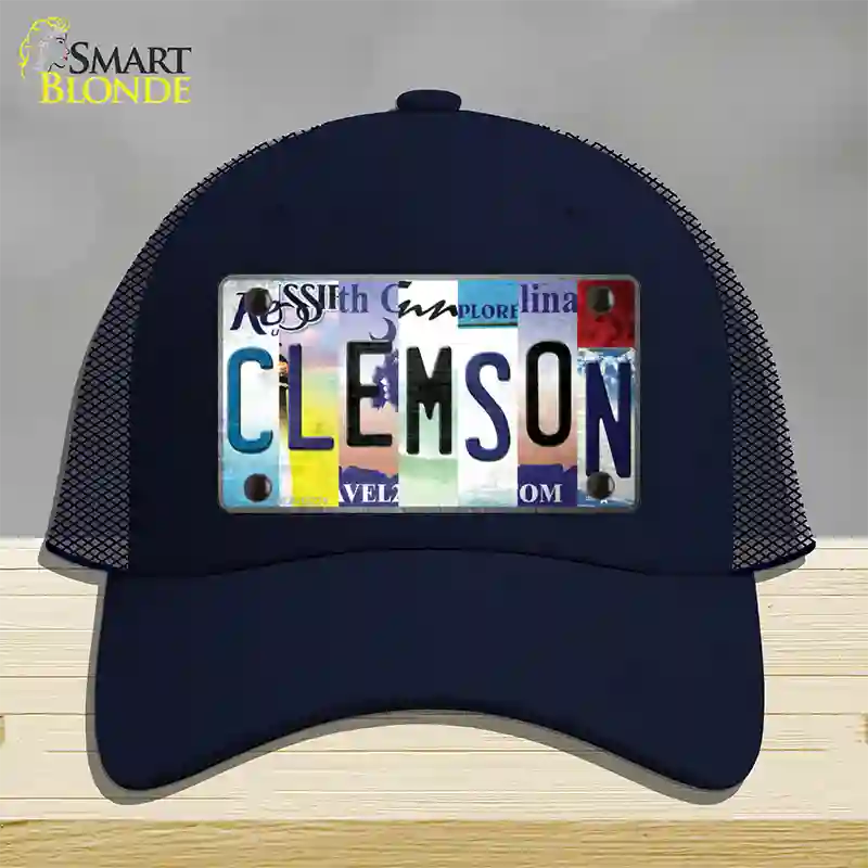 Clemson Strip Art Novelty License Plate Hat Tag Mesh / Navy