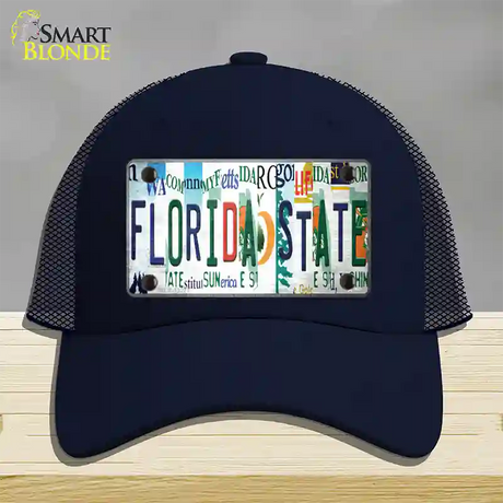 Florida State Strip Art Novelty License Plate Hat Tag Mesh / Navy