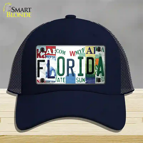 Florida Strip Art Novelty License Plate Hat Tag Mesh / Navy