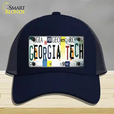 Georgia Tech Strip Art Novelty License Plate Hat Tag Mesh / Navy