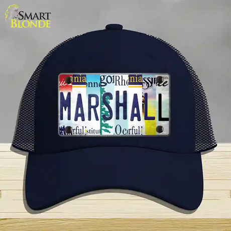 Marshall Strip Art Novelty License Plate Hat Tag Mesh / Navy