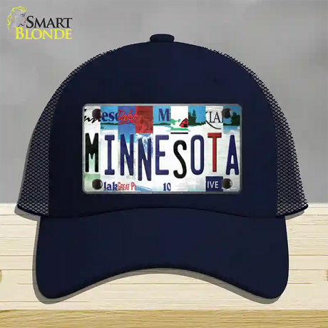 Minnesota Strip Art Novelty License Plate Hat Tag Mesh / Navy