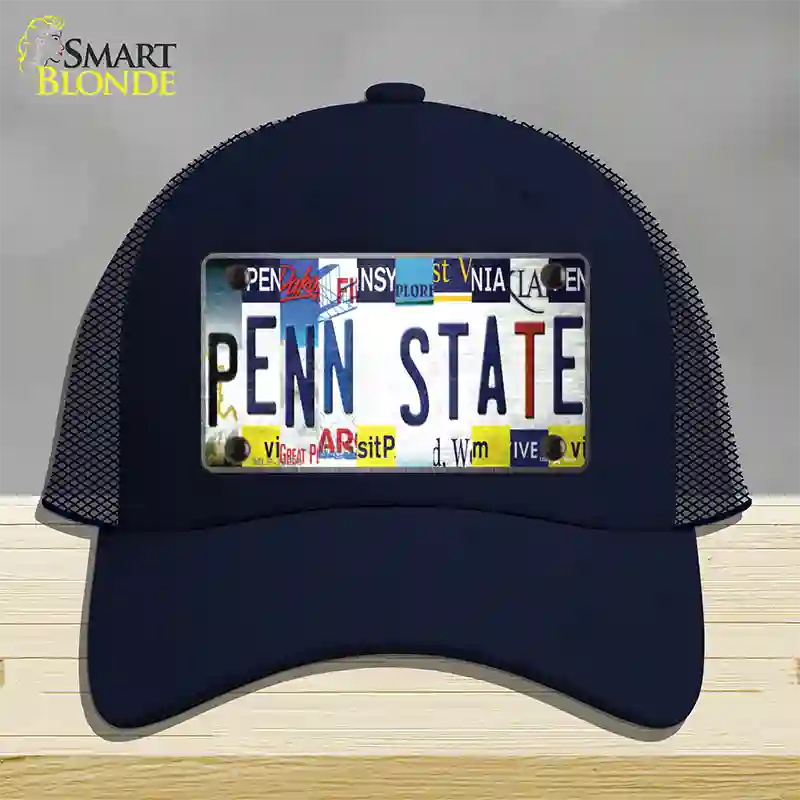 Penn State Strip Art Novelty License Plate Hat Tag Mesh / Navy