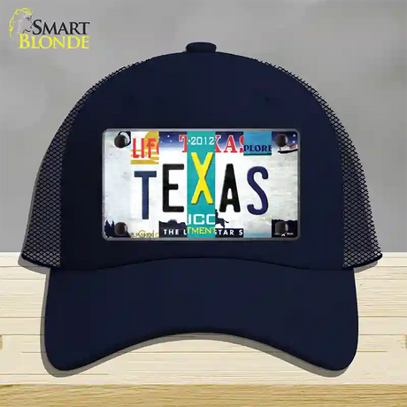 Texas Strip Art Novelty License Plate Hat Tag Mesh / Navy