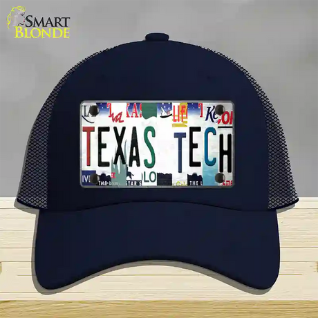 Texas Tech Strip Art Novelty License Plate Hat Tag Mesh / Navy