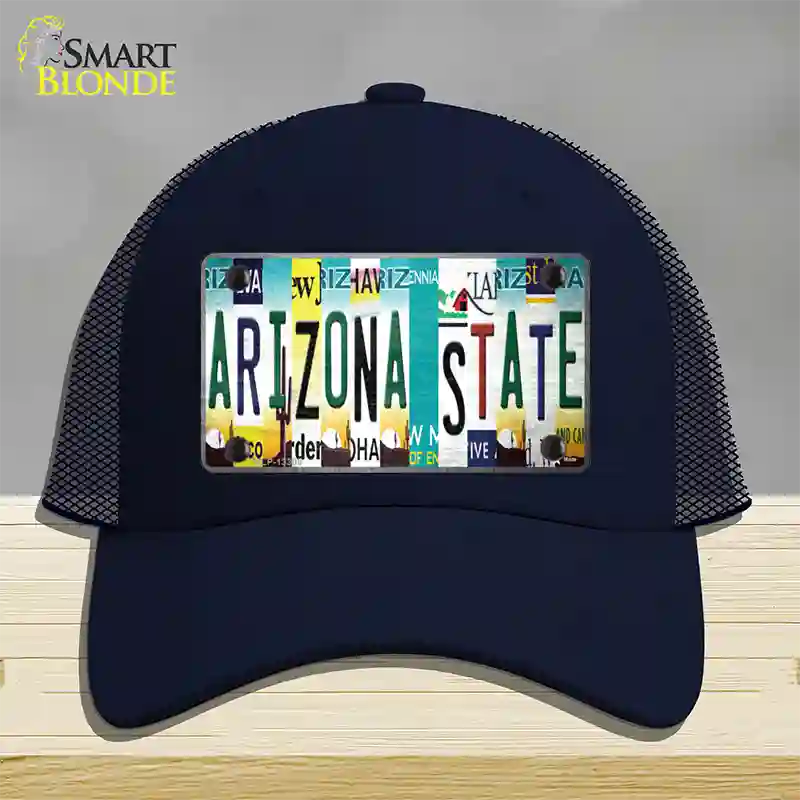 Arizona State Strip Art Novelty License Plate Hat Tag Mesh / Navy