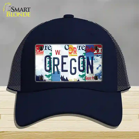 Oregon Strip Art Novelty License Plate Hat Tag Mesh / Navy