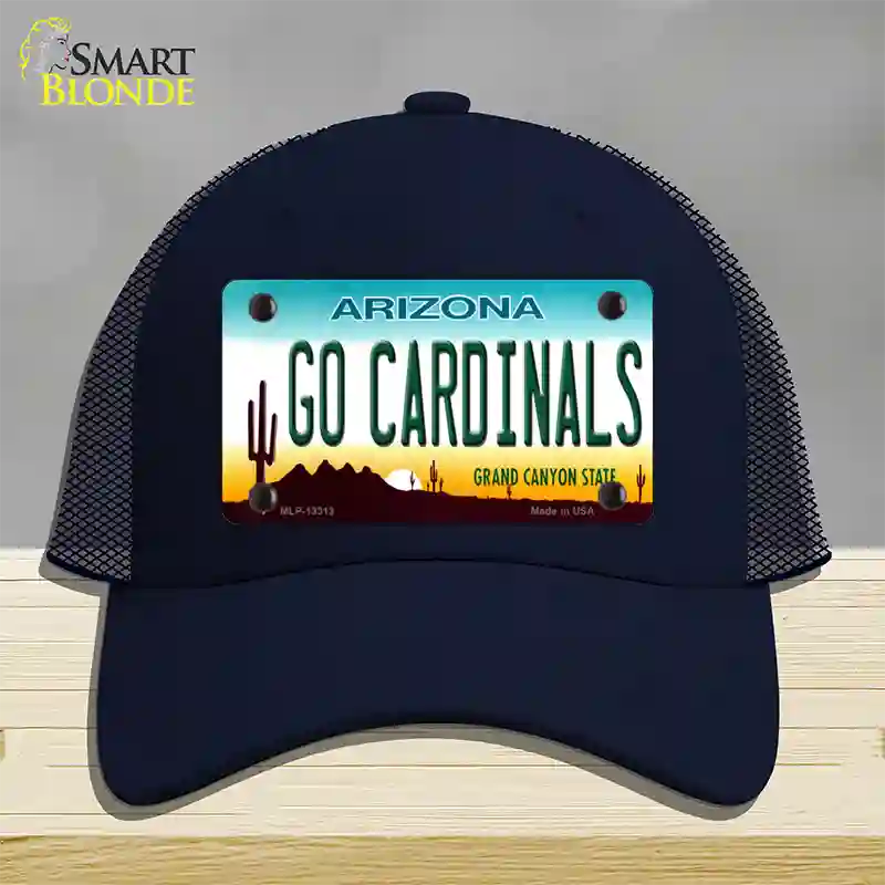 Go Cardinals Novelty License Plate Hat Tag Mesh / Navy