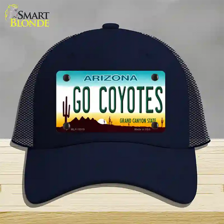 Go Coyotes Novelty License Plate Hat Tag Mesh / Navy