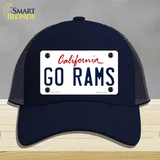 Go Rams Novelty License Plate Hat Tag Mesh / Navy