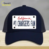 Number 1 Chargers Fan Novelty License Plate Hat Tag Mesh / Navy