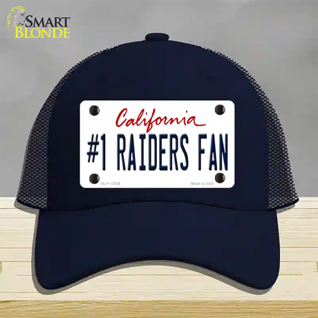 Number 1 Raiders Fan Novelty License Plate Hat Tag Mesh / Navy