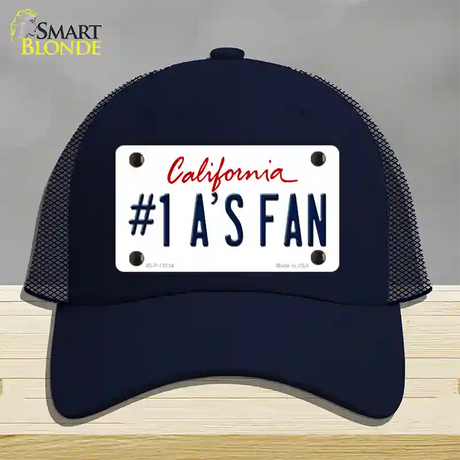 Number 1 Athletics Fan Novelty License Plate Hat Tag Mesh / Navy