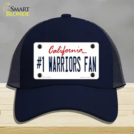 Number 1 Warriors Fan Novelty License Plate Hat Tag Mesh / Navy