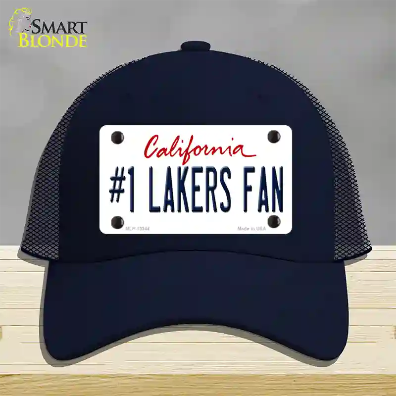 Number 1 Lakers Fan Novelty License Plate Hat Tag Mesh / Navy